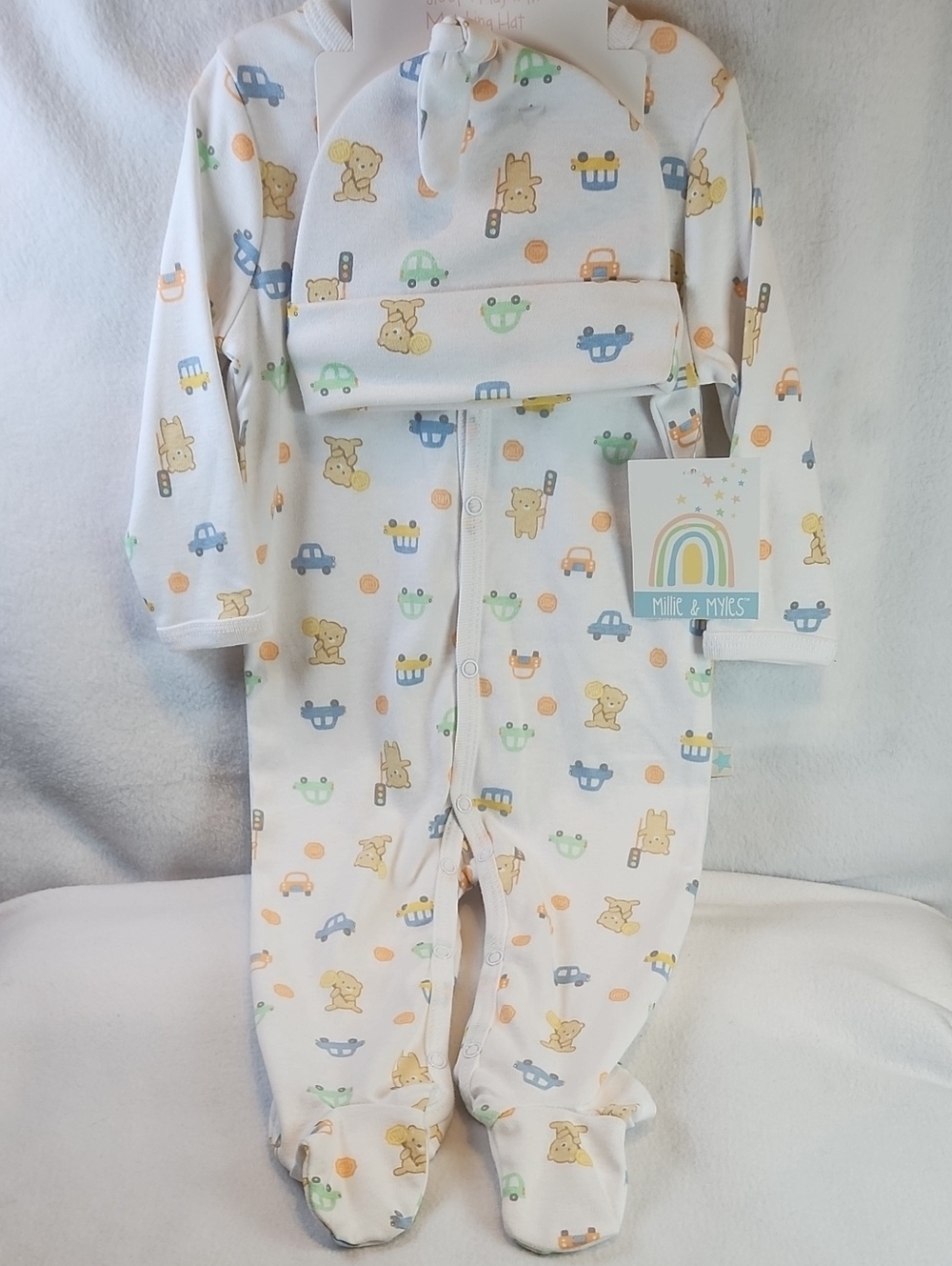 Cream Printed Footed  2pc.-Piece for Babies